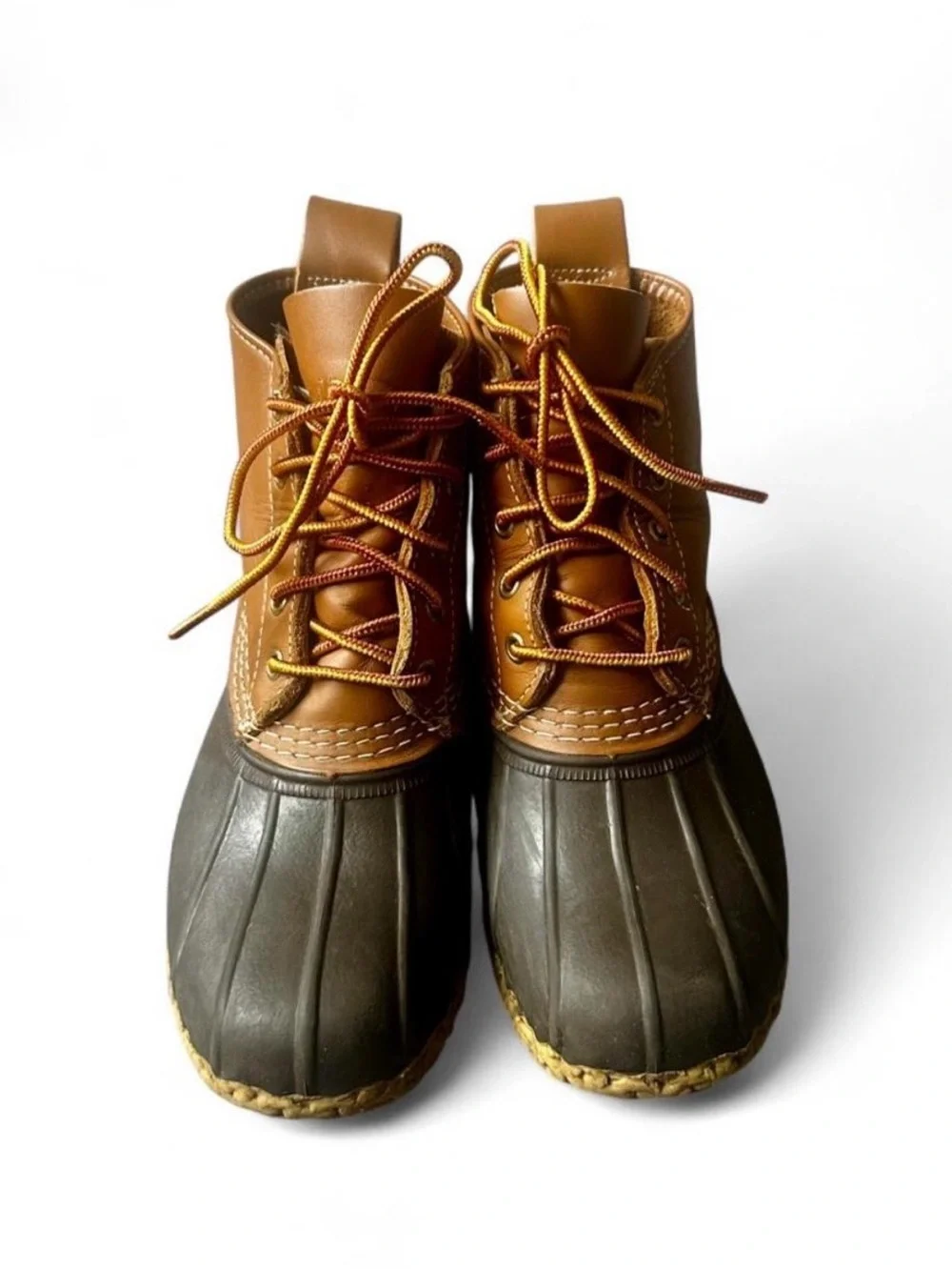 LL Bean Duck Boot Leather Rubber Women US 7